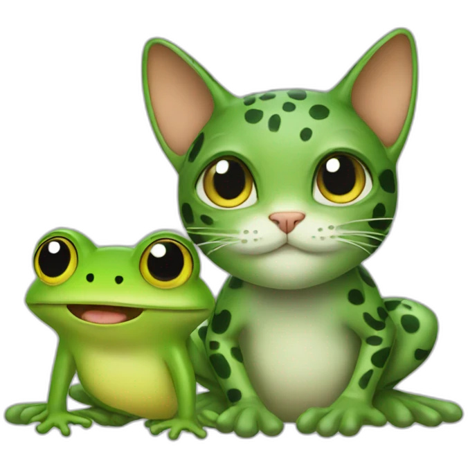Cat & frog emoji