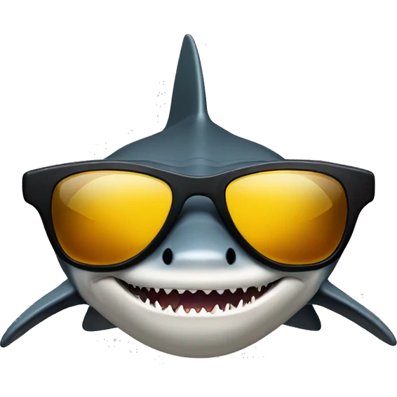 Black tipped reef shark with sunglasses emoji