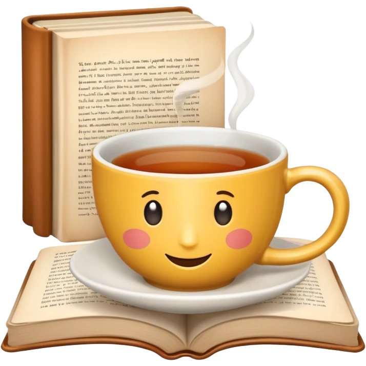 Book in a cup of tea emoji