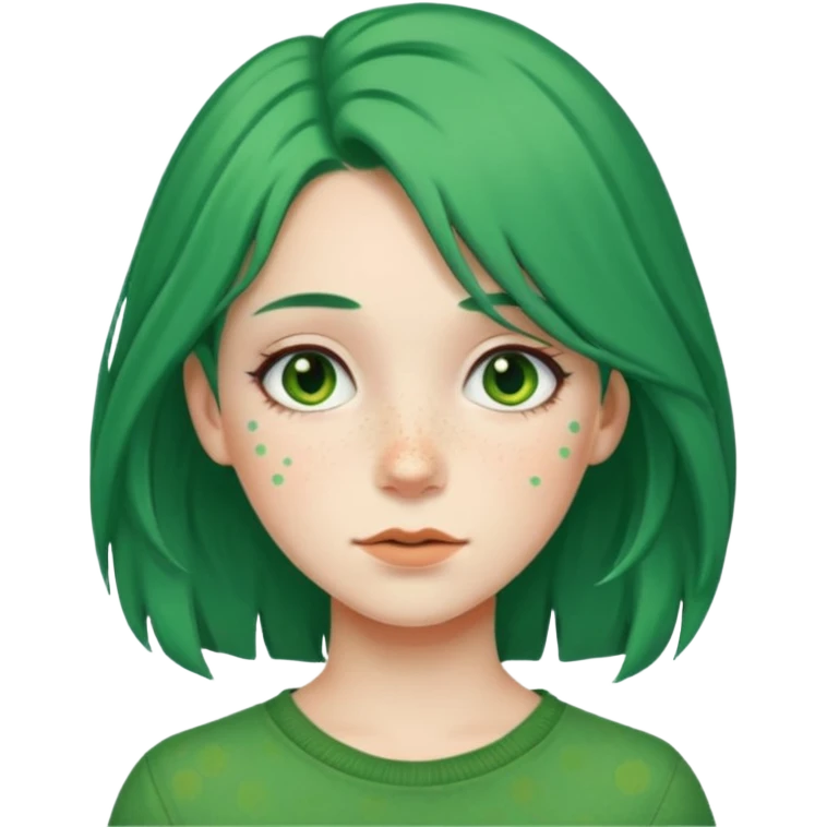 green haired girl emoji