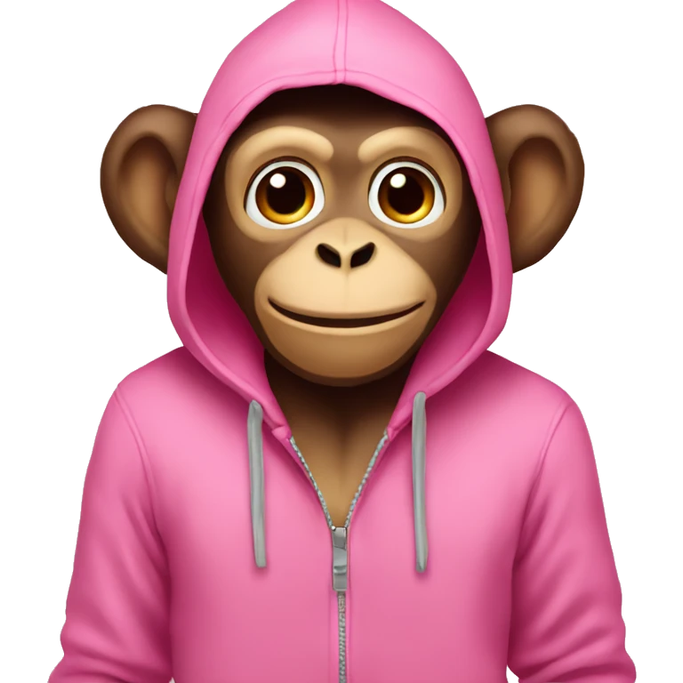 Monkey wearing a pink hoodie emoji