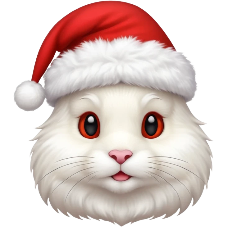 white rabbit in christmas hat emoji
