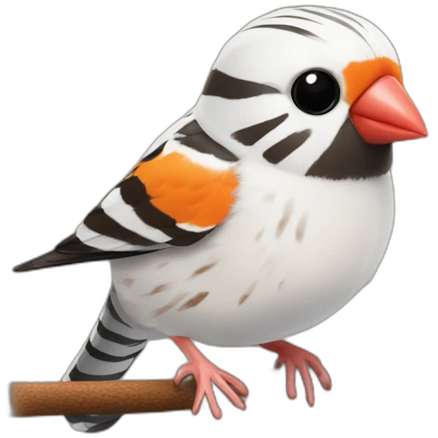 chestnut flanked white zebra finch emoji