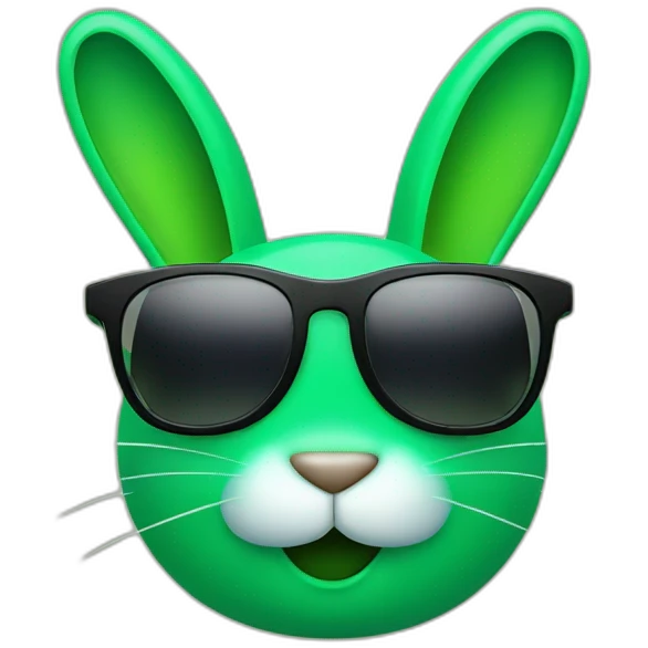 green rabbit winking sunglasses emoji