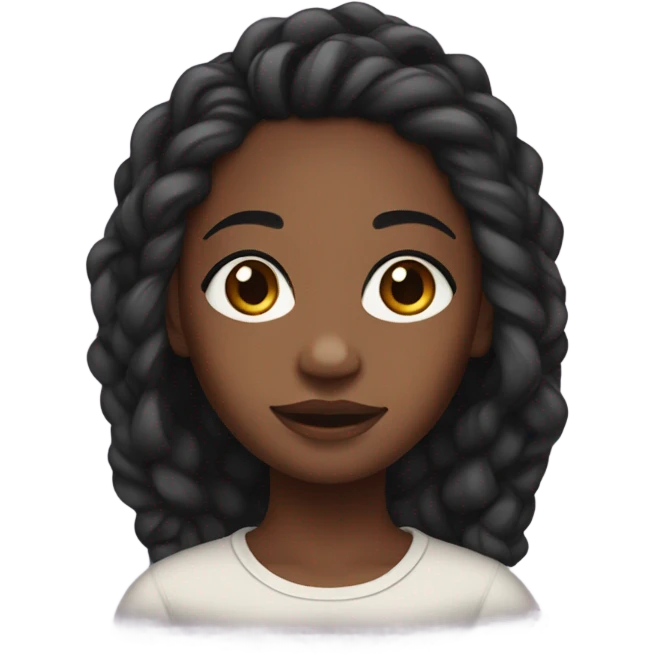 Black girl,brown eyes with twist emoji
