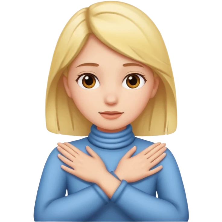 a girl crossing her hands around her neck  emoji