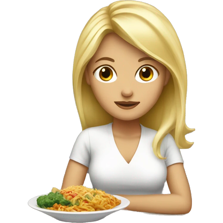Blonde women who love asian food emoji