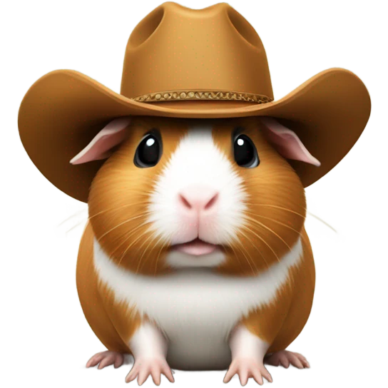 A Guinea pig wearing a cow boy hat  emoji