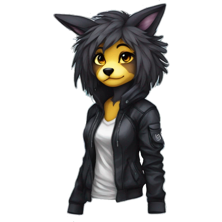 Edgy modern techwear anthro furry by Falvie, LiLaiRa, AngieWolf emoji