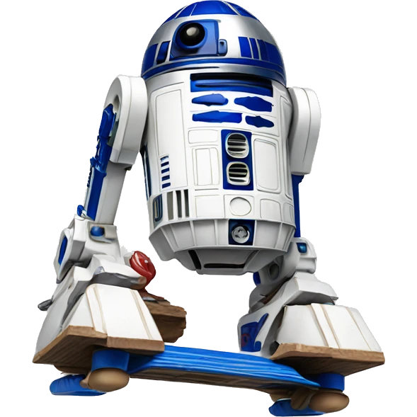 R2D2 doing a kickflip emoji