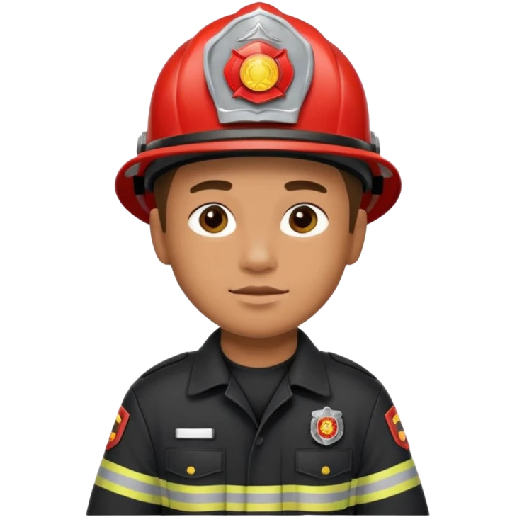 Firefighter with Black uniform emoji
