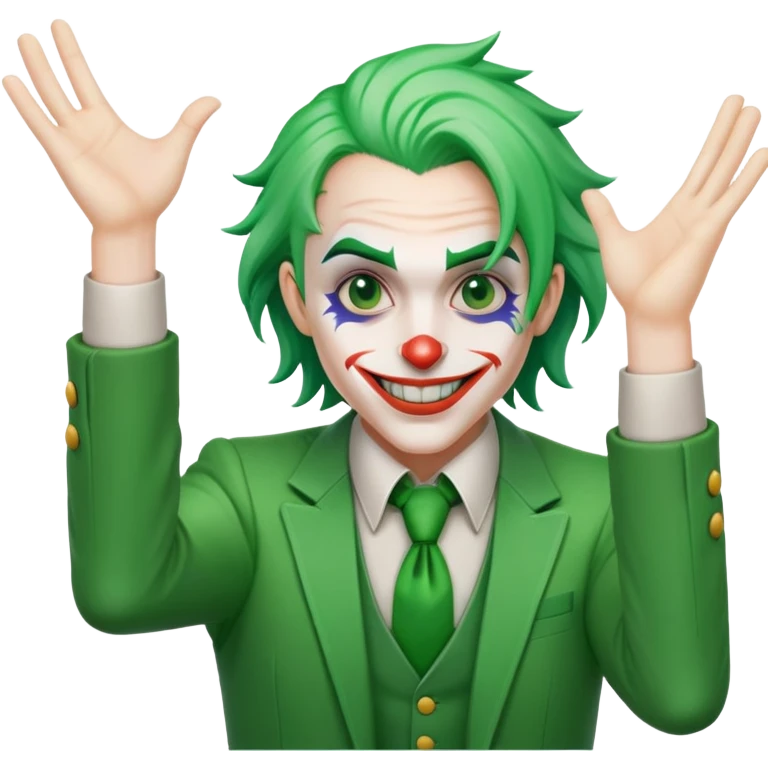 Joker character hands in the air celebrating emoji