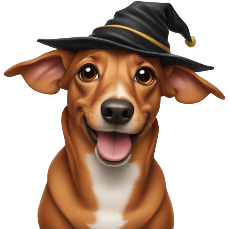 Sausage dog wearing Harry Potter hat emoji
