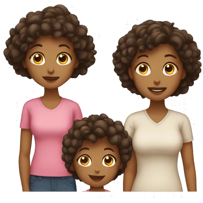 Mom and 3 kids which one boy and two girls  emoji