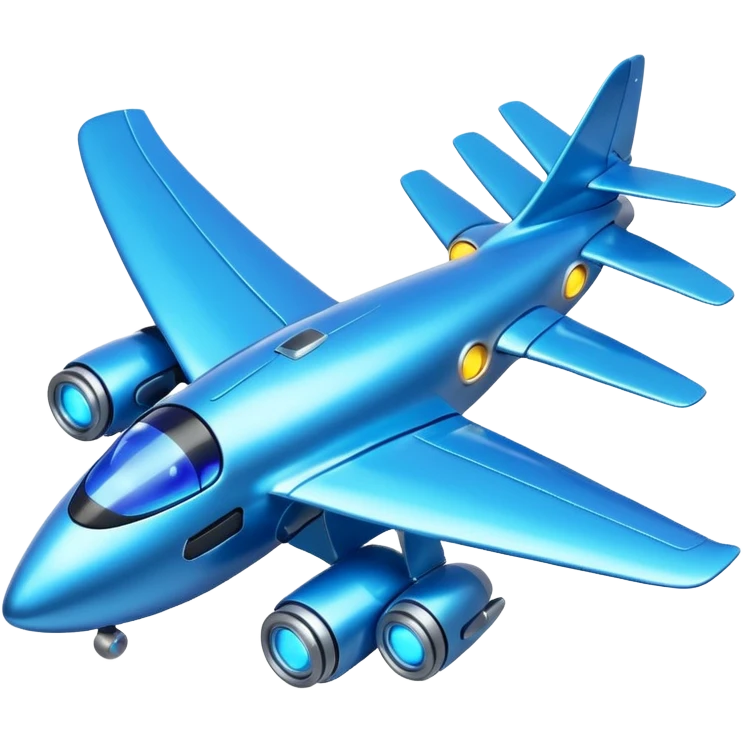 Blue robot plane running emoji