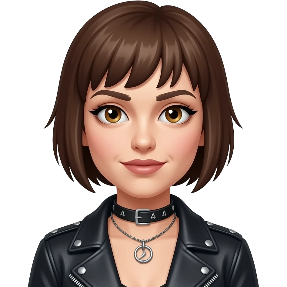 30 years old asd nonbinary woman punk short brown hair emoji