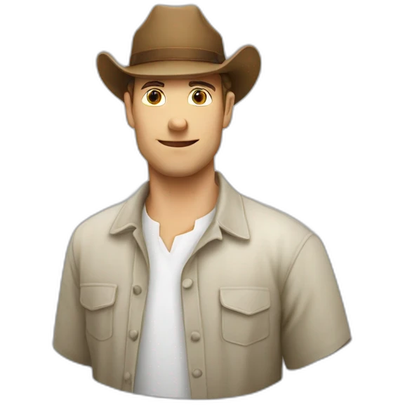 homme sur vache emoji