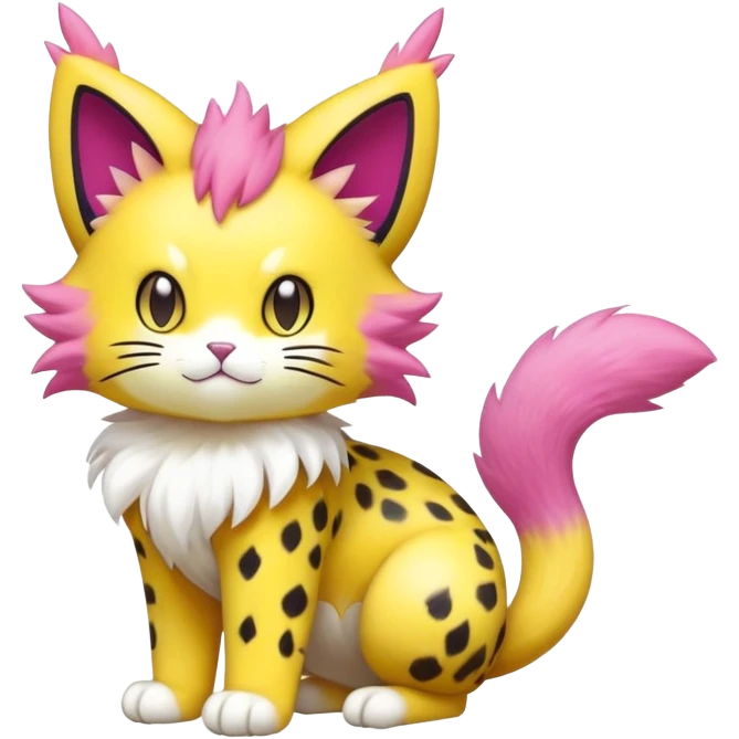 Colorful Liepard-Skitty-Delcatty-Pokémon-Fakémon-hybrid-creature (full body) emoji