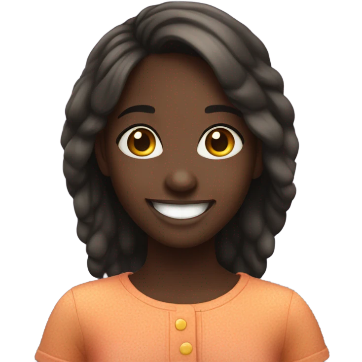 happy dark-skinned girl smile emoji