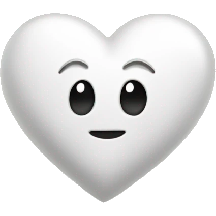 White heart with letter E emoji