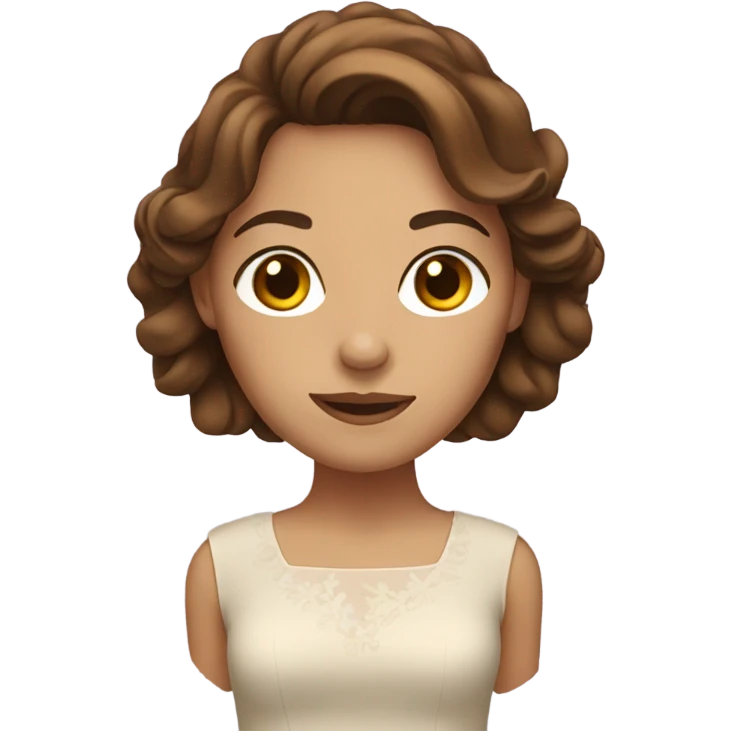 WOMAN WITH BROWN HAIR MAKING A DRESS emoji
