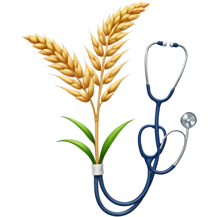 a single emoji combining a wheat stalk and a medical stethoscope emoji