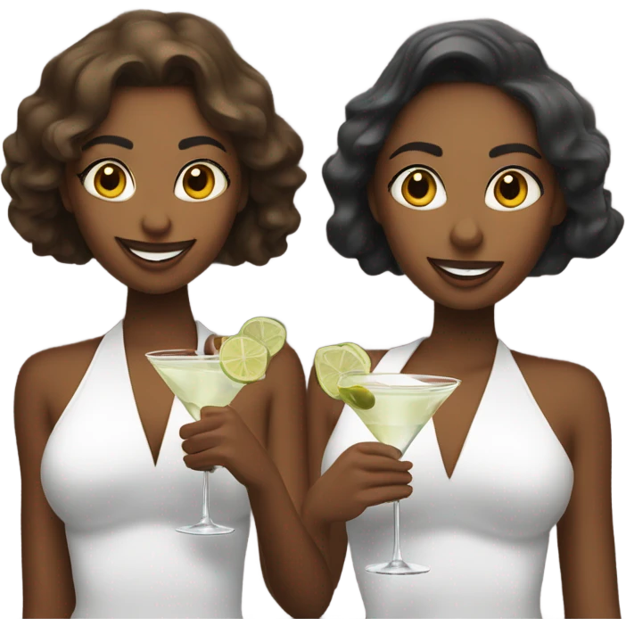 two girls sipping martinis emoji