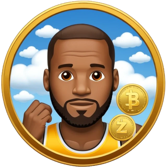 lebron james coin emoji   and text on the coin niggas in the sky  emoji