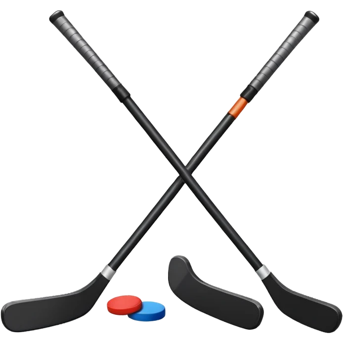 two hockey sticks crossing and a puck like the original apple hockey stick emoji emoji