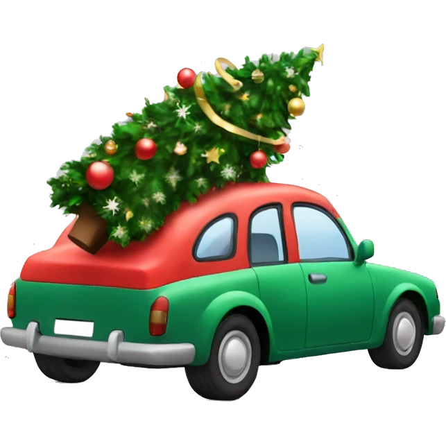 Christmas Car with Christmas Tree  emoji