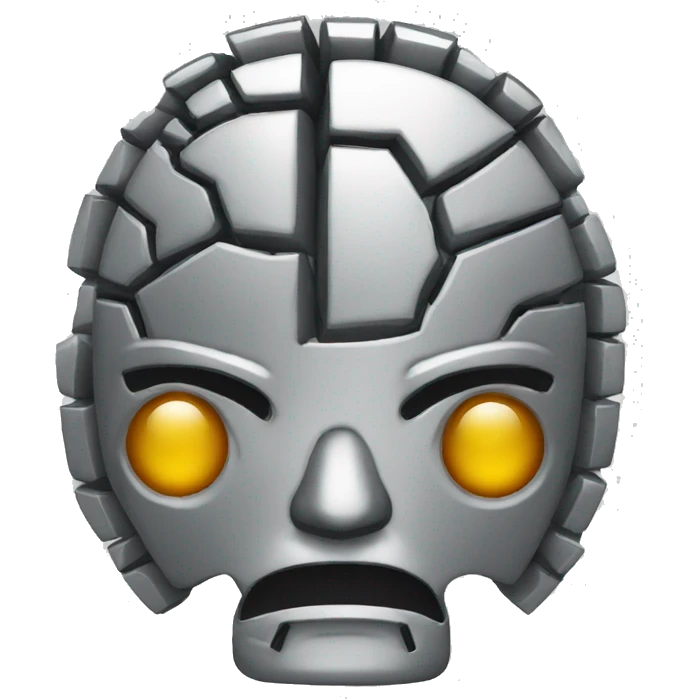 Metal brain icon card emoji