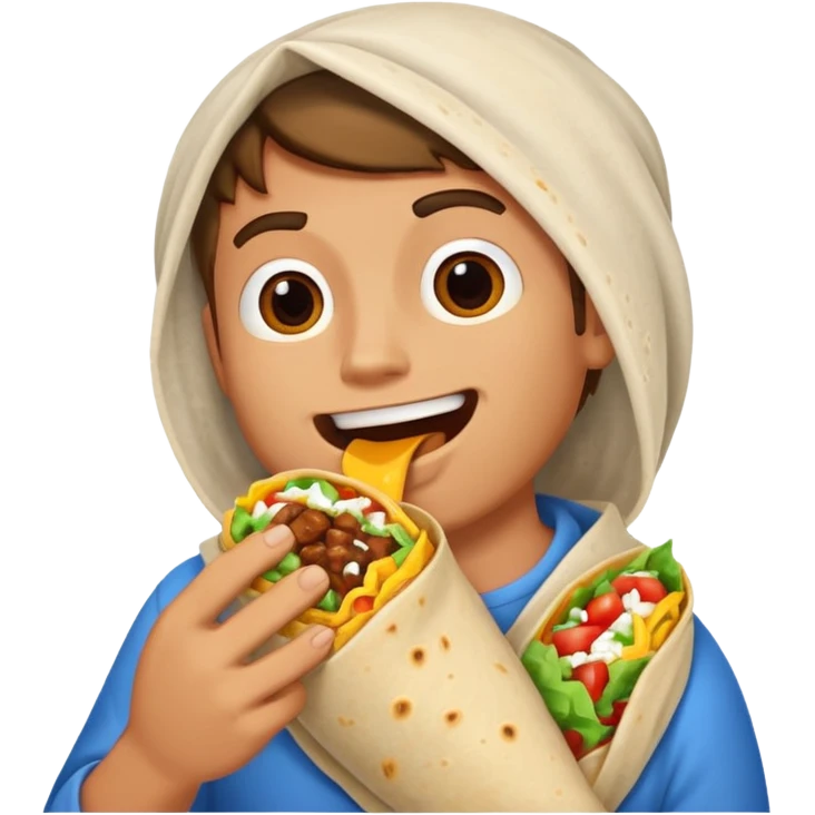 Giga chad eating burrito emoji