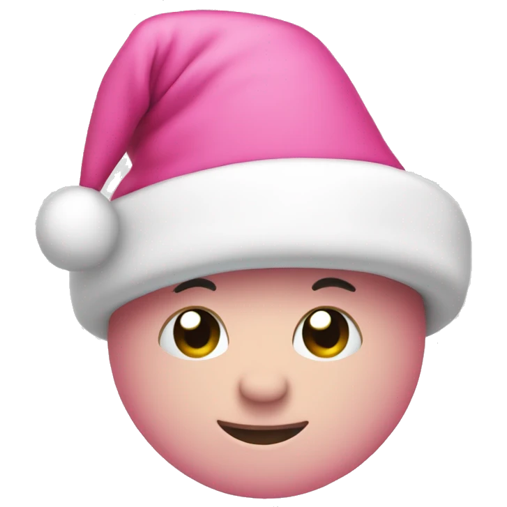 Pink Christmas hat emoji