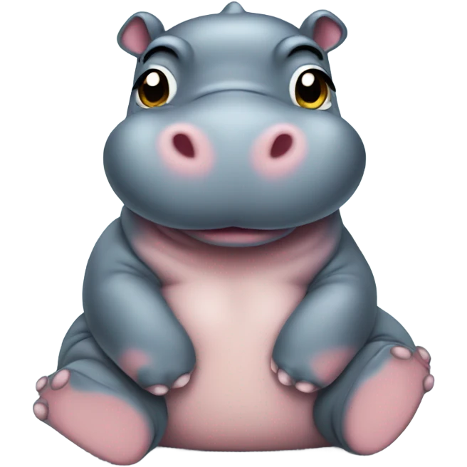 Baby hippo relaxing emoji