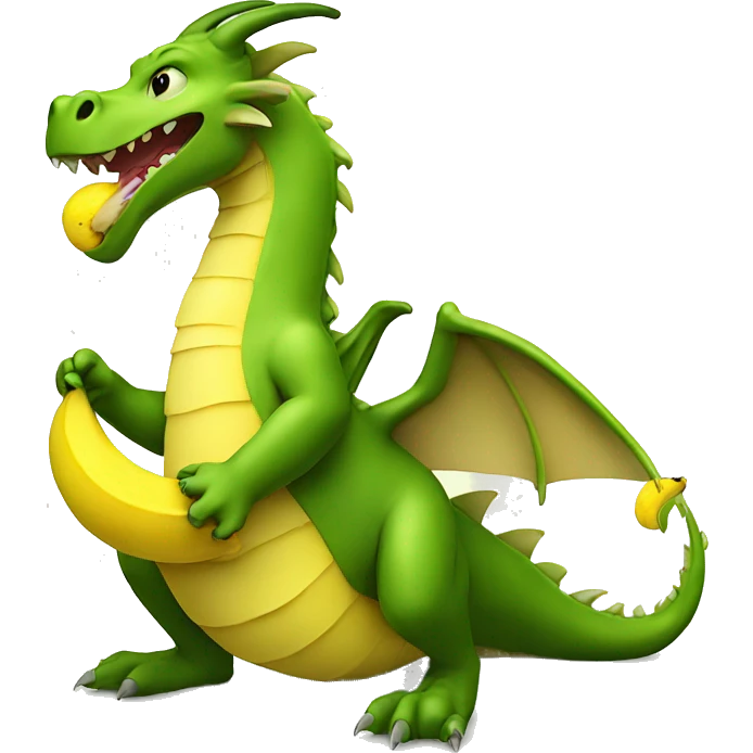 a dragon eating banana emoji
