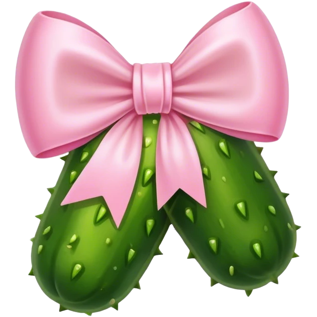 Pickle with light pink bow emoji
