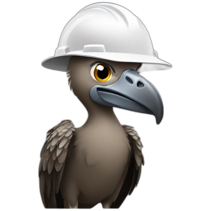 Vulture with hard hat emoji