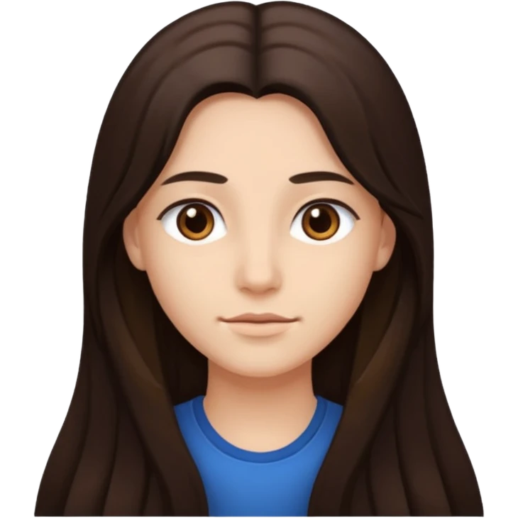 El pelo hazlo un poco más largo, con los ojos cafés oscuros  emoji