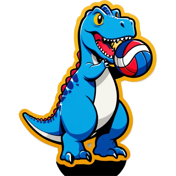 Dino playing volleyball  emoji