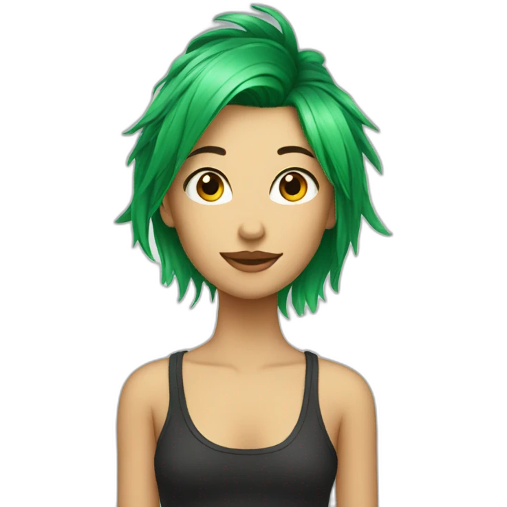 Green hair  emoji
