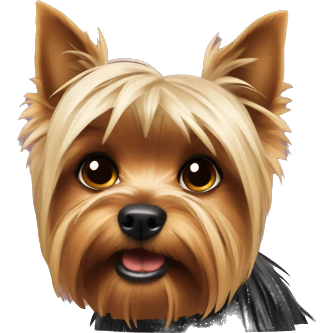 Yorkshire terrier being bad emoji