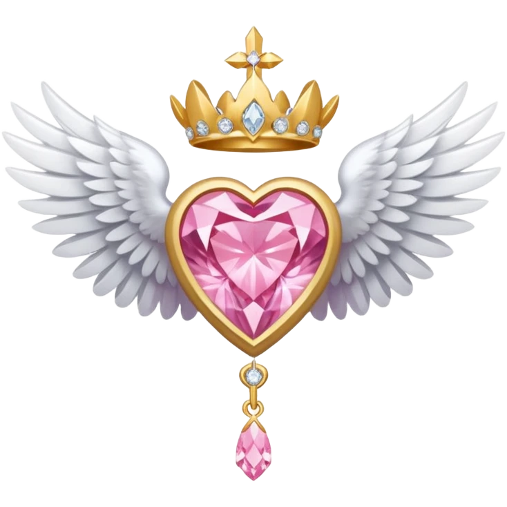 holy saint emblem with white wings and pink diamond middle emoji