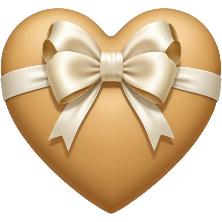 beige heart with white bow emoji