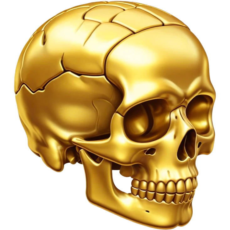 golden brain skull emoji