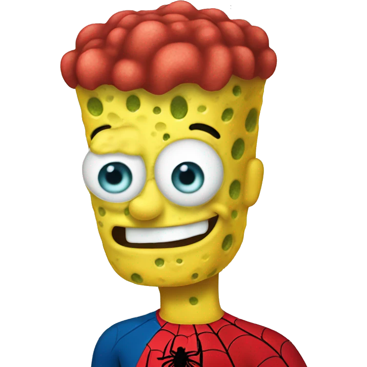 Spongbob combined with spiderman emoji