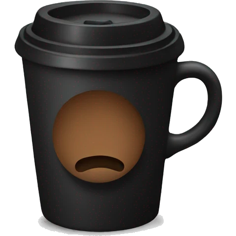 Black cup of coffee emoji
