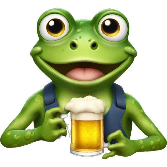 Frog hold Beer  emoji