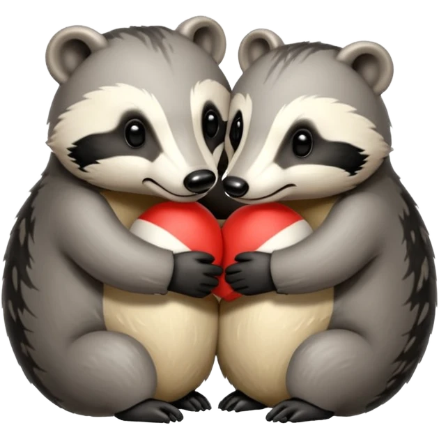 Two badgers hugging for comfort emoji