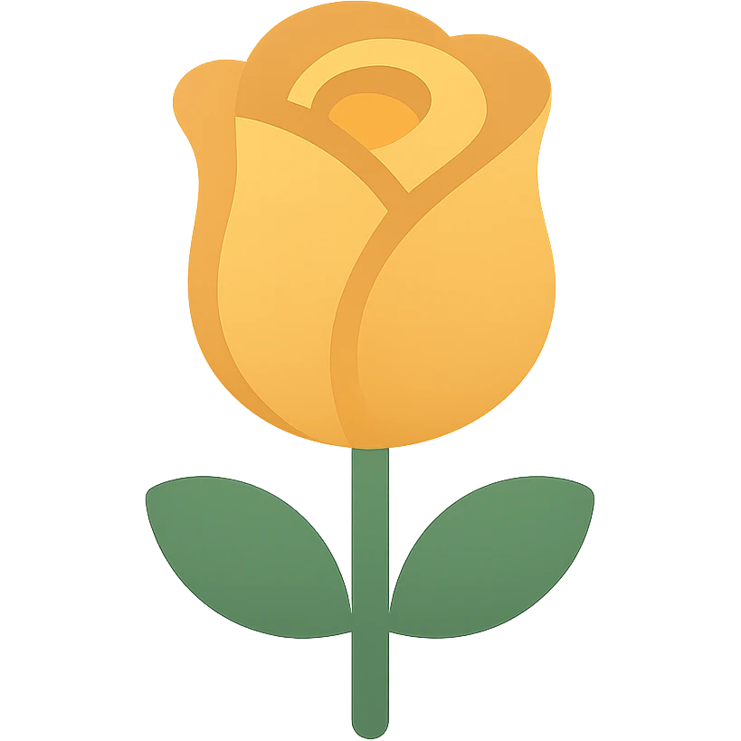 a single yellow rose, minimal flat icon style emoji