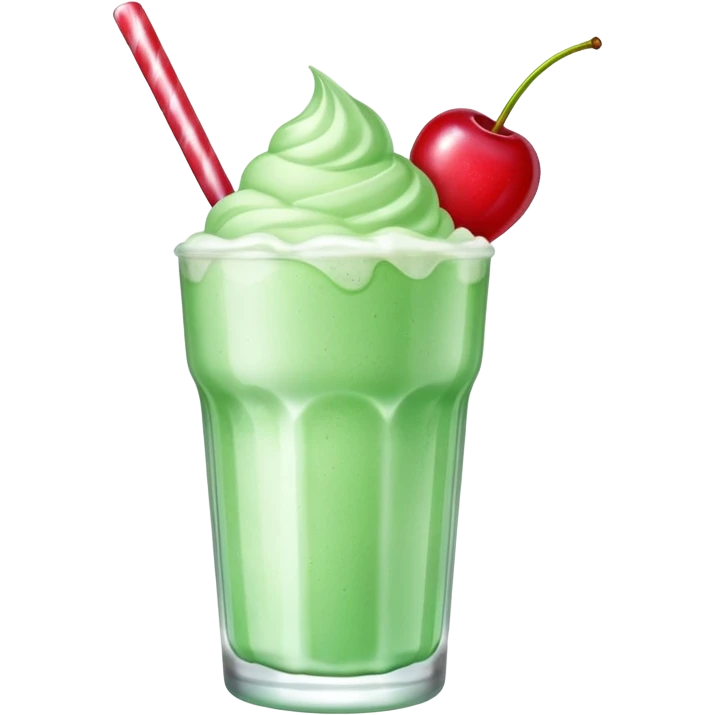 ice cream light green soda on a glass with ice cherry on top emoji